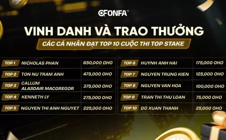 Vinh danh và trao thưởng Top 10 nhà đầu tư xuất sắc cuộc thi TOP STAKE – Khẳng định tầm nhìn và niềm tin dài hạn