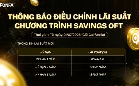 ONFA Điều Chỉnh Lãi Suất Savings OFT Từ 01/07 - Định Hướng Lợi Nhuận Bền Vững Cho Nhà Đầu Tư