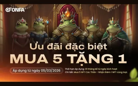 Chính Thức Triển Khai Ưu Đãi Mua 5 Tặng 1 & Tặng NFT Cóc Phò Mã Cho Toàn Bộ Cộng Đồng